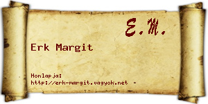 Erk Margit névjegykártya